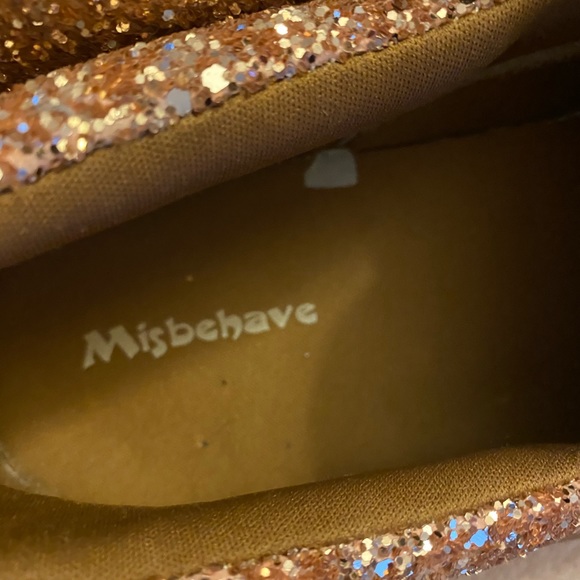 Miss Lola Rose Gold Glitter Sneakers Sz 10 - Picture 5 of 5